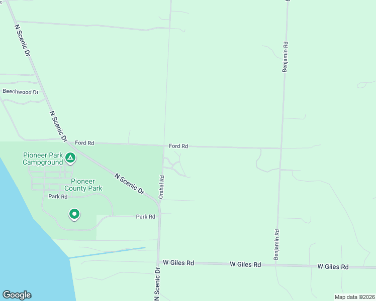 map of restaurants, bars, coffee shops, grocery stores, and more near 1720 Orshal Road in Muskegon