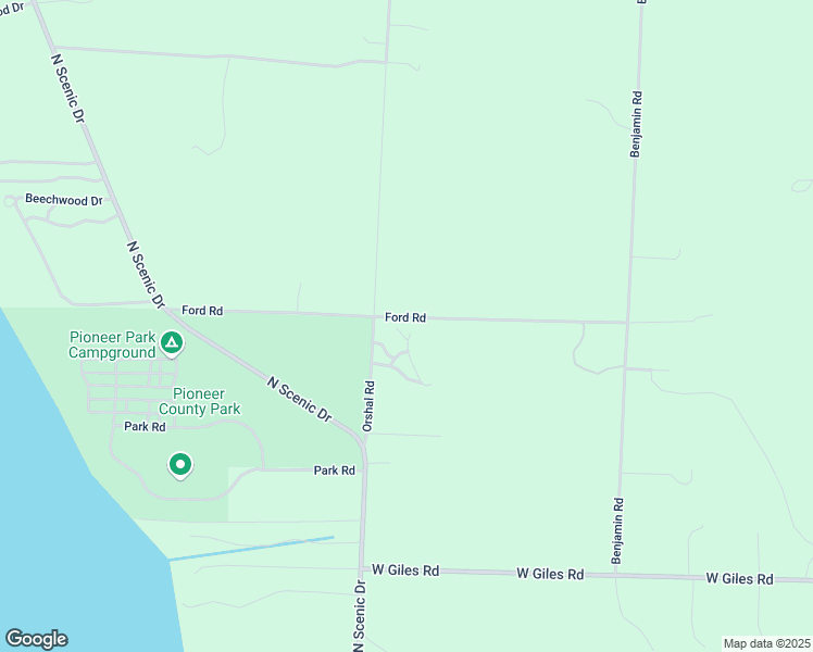 map of restaurants, bars, coffee shops, grocery stores, and more near 1720 Orshal Road in Muskegon