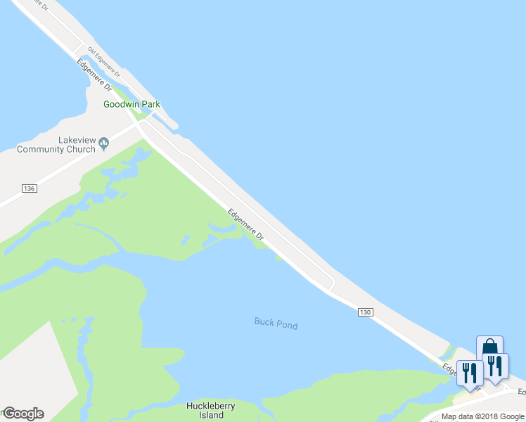 map of restaurants, bars, coffee shops, grocery stores, and more near 1630 Edgemere Drive in Rochester