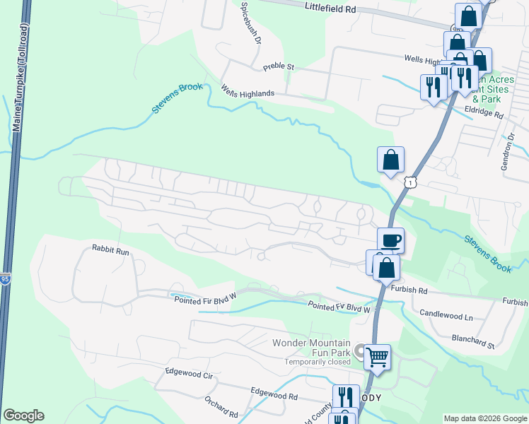 map of restaurants, bars, coffee shops, grocery stores, and more near 7 Coopers Farm Road in York