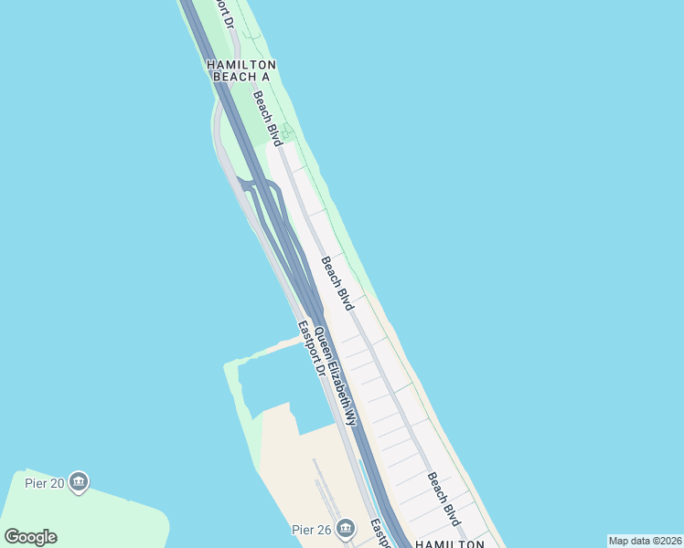 map of restaurants, bars, coffee shops, grocery stores, and more near 867 Beach Boulevard in Hamilton