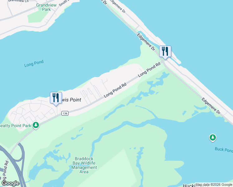 map of restaurants, bars, coffee shops, grocery stores, and more near 92 Long Pond Road in Rochester