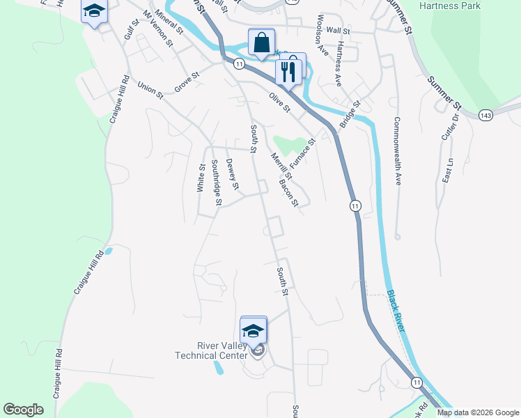 map of restaurants, bars, coffee shops, grocery stores, and more near 160 South Street in Springfield