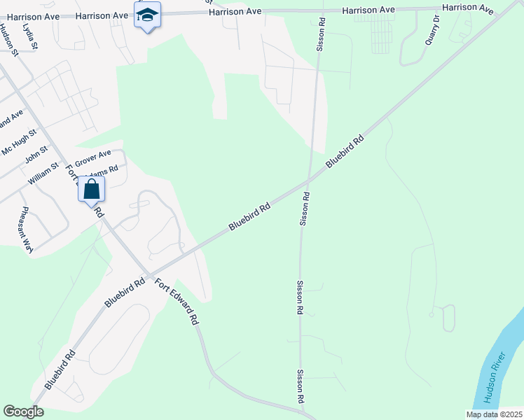 map of restaurants, bars, coffee shops, grocery stores, and more near 198 Bluebird Road in South Glens Falls