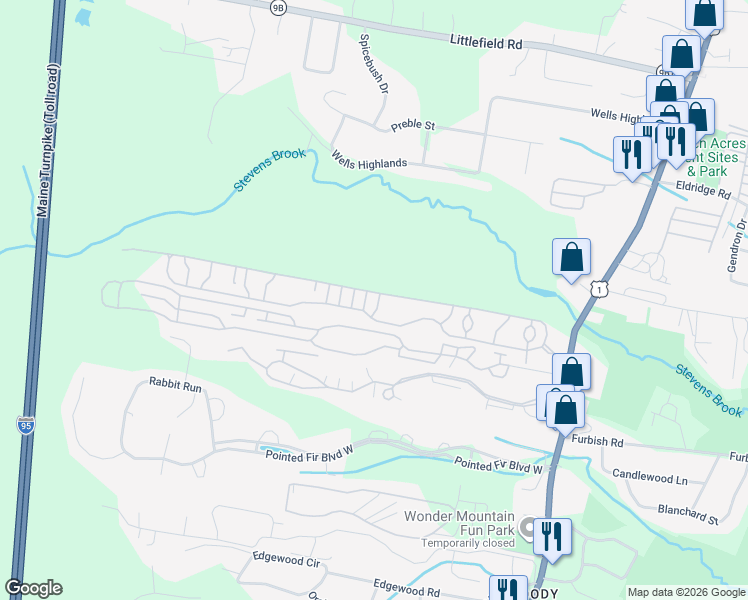 map of restaurants, bars, coffee shops, grocery stores, and more near 7 Coopers Farm Road in York