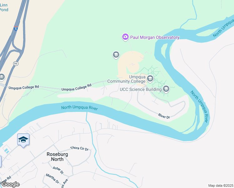 map of restaurants, bars, coffee shops, grocery stores, and more near 178 Songbird Court in Roseburg