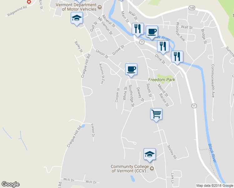 map of restaurants, bars, coffee shops, grocery stores, and more near 48 Cooper Street in Springfield