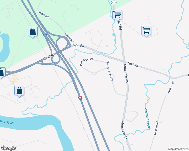 map of restaurants, bars, coffee shops, grocery stores, and more near 35 Pine Crest Circle in Concord