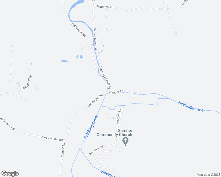 map of restaurants, bars, coffee shops, grocery stores, and more near 62155 Catching Slough Road in Coos Bay