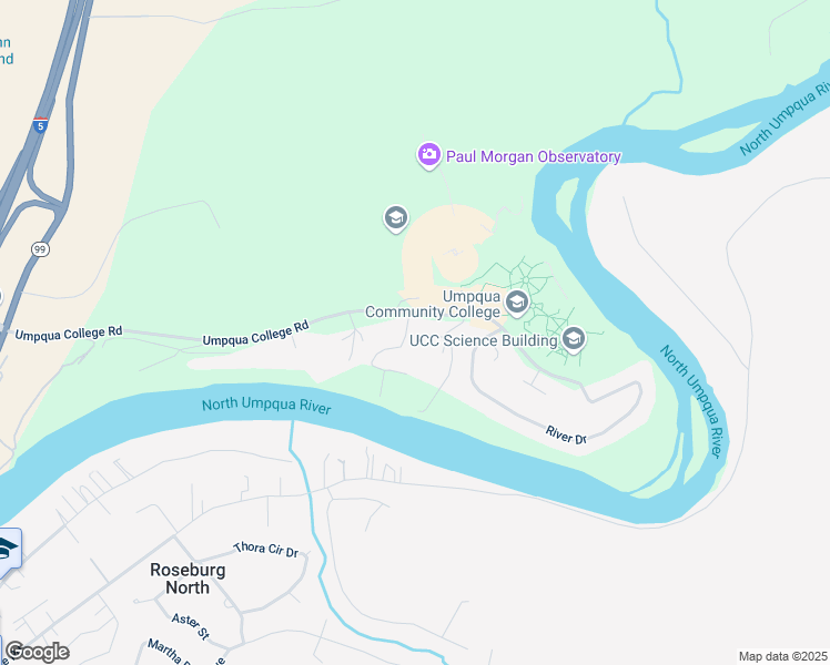 map of restaurants, bars, coffee shops, grocery stores, and more near 178 Songbird Court in Roseburg