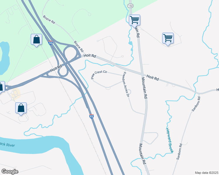 map of restaurants, bars, coffee shops, grocery stores, and more near 35 Pine Crest Circle in Concord