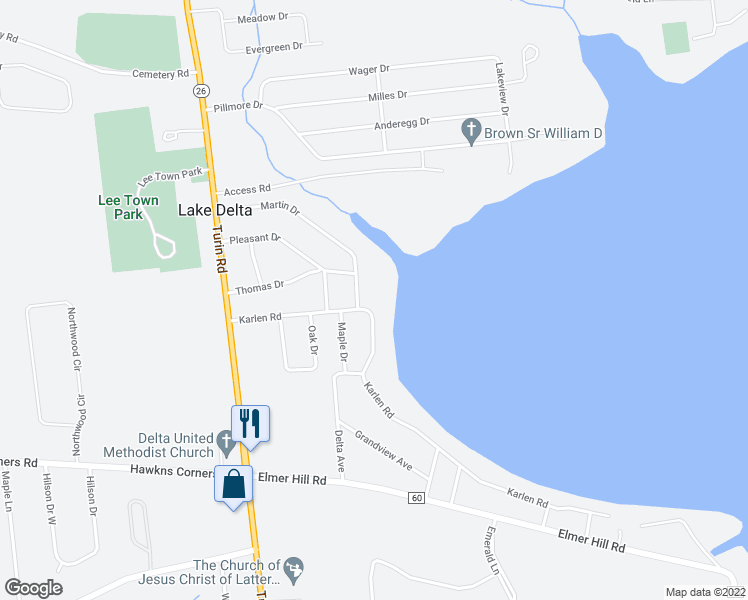 map of restaurants, bars, coffee shops, grocery stores, and more near 6381 Martin Dr in Rome