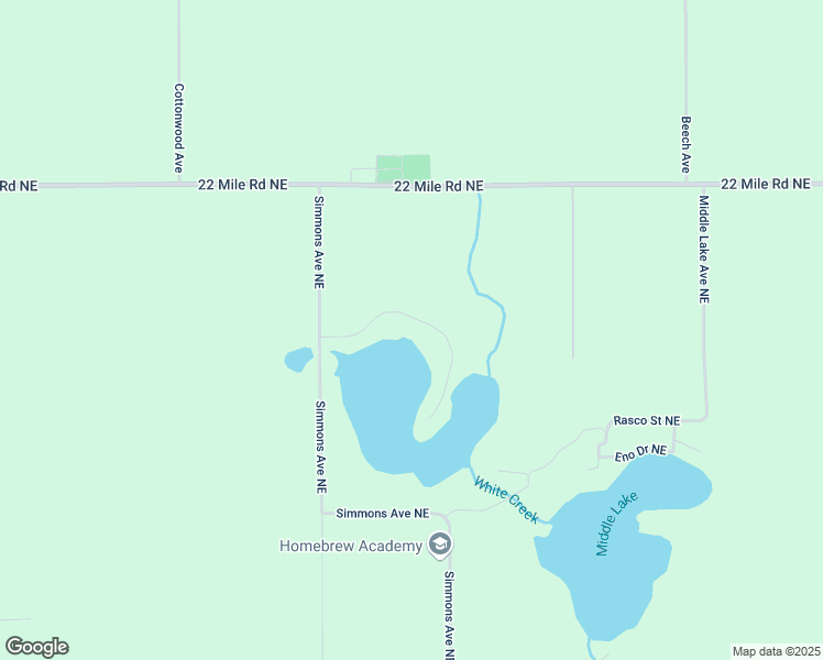 map of restaurants, bars, coffee shops, grocery stores, and more near 3136 Rau Drive Northeast in Sand Lake