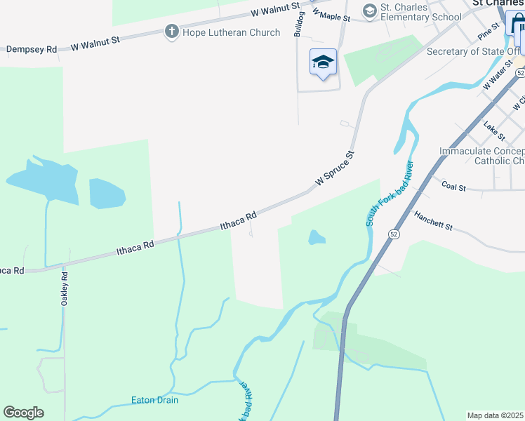 map of restaurants, bars, coffee shops, grocery stores, and more near 12218 Ithaca Road in St. Charles
