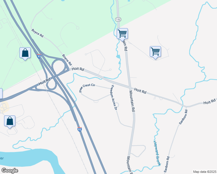 map of restaurants, bars, coffee shops, grocery stores, and more near 37 Freedom Acres Drive in Concord