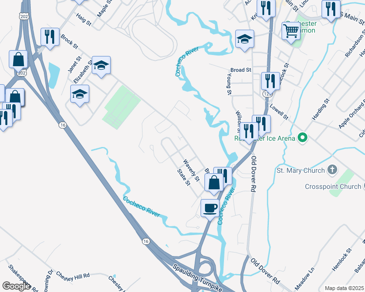map of restaurants, bars, coffee shops, grocery stores, and more near 5 Emerson Avenue in Rochester