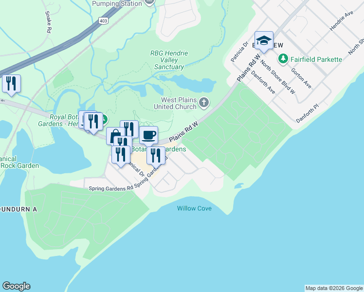 map of restaurants, bars, coffee shops, grocery stores, and more near 973 Bonnieview Avenue in Burlington
