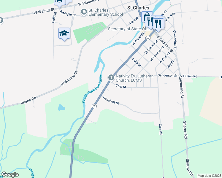 map of restaurants, bars, coffee shops, grocery stores, and more near 803 West Belle Avenue in Saint Charles