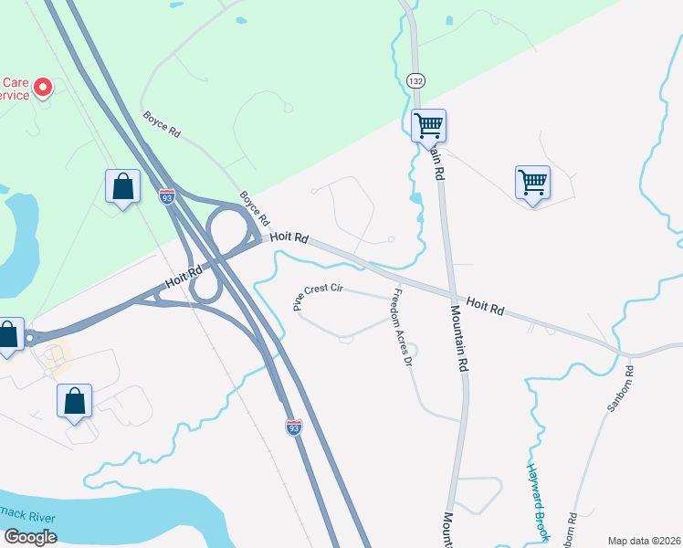 map of restaurants, bars, coffee shops, grocery stores, and more near 36 Hoit Road in Concord