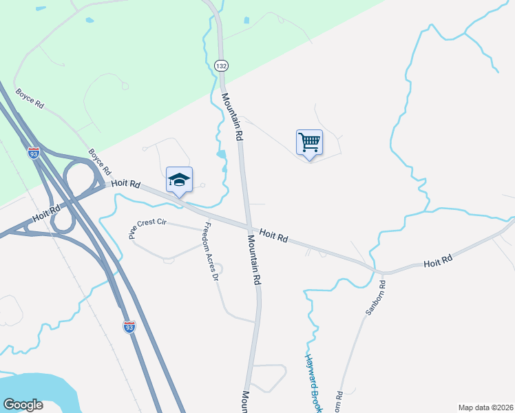 map of restaurants, bars, coffee shops, grocery stores, and more near 546 Mountain Road in Concord