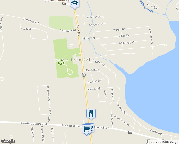 map of restaurants, bars, coffee shops, grocery stores, and more near 8681 Terrace Dr in Rome