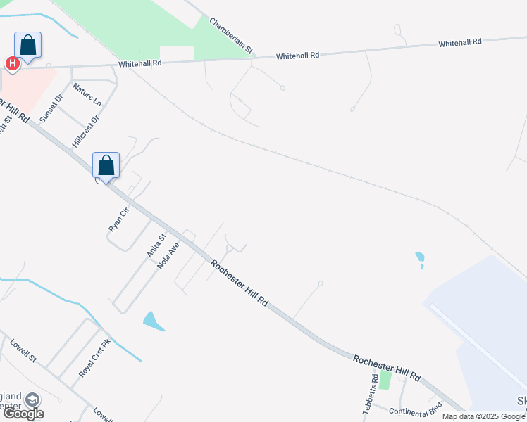 map of restaurants, bars, coffee shops, grocery stores, and more near 114 Rochester Hill Road in Rochester