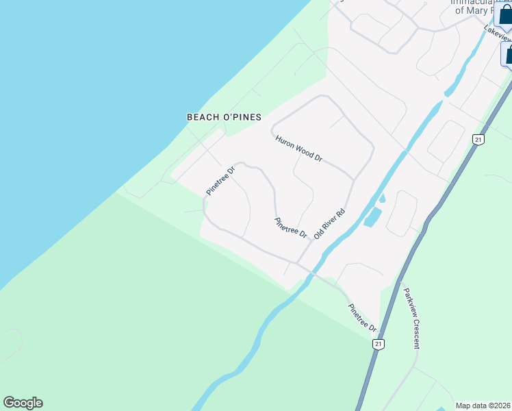 map of restaurants, bars, coffee shops, grocery stores, and more near 9956 Pinetree Crescent in Lambton Shores