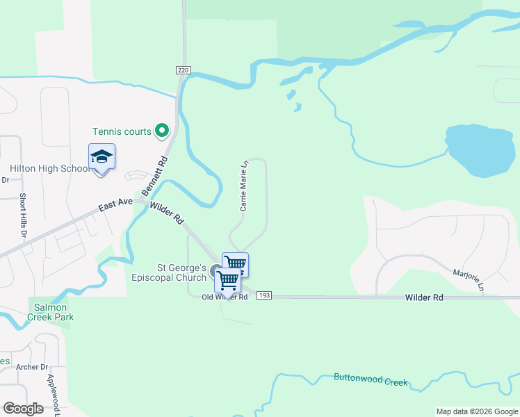 map of restaurants, bars, coffee shops, grocery stores, and more near 38 Carrie Marie Lane in Hilton