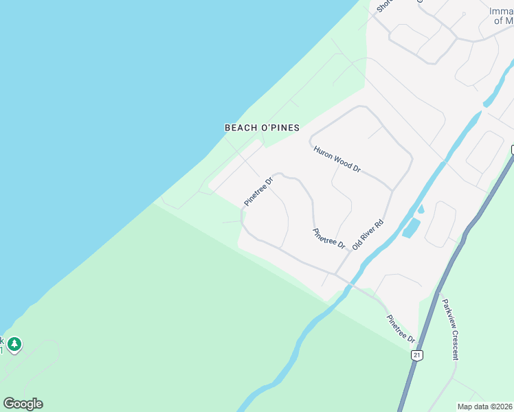 map of restaurants, bars, coffee shops, grocery stores, and more near 10404 Pinetree Drive in Grand Bend
