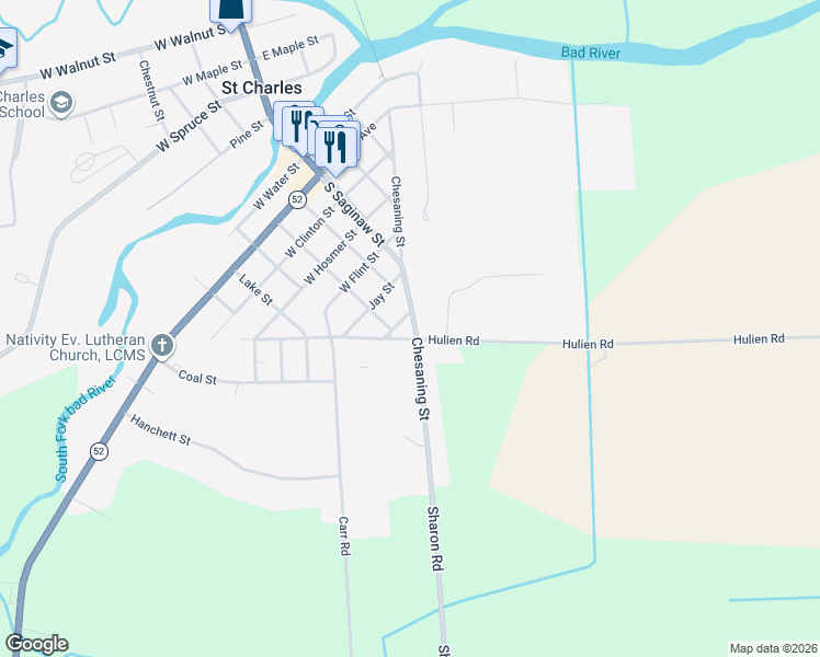 map of restaurants, bars, coffee shops, grocery stores, and more near 11266 Hulien Road in Saint Charles