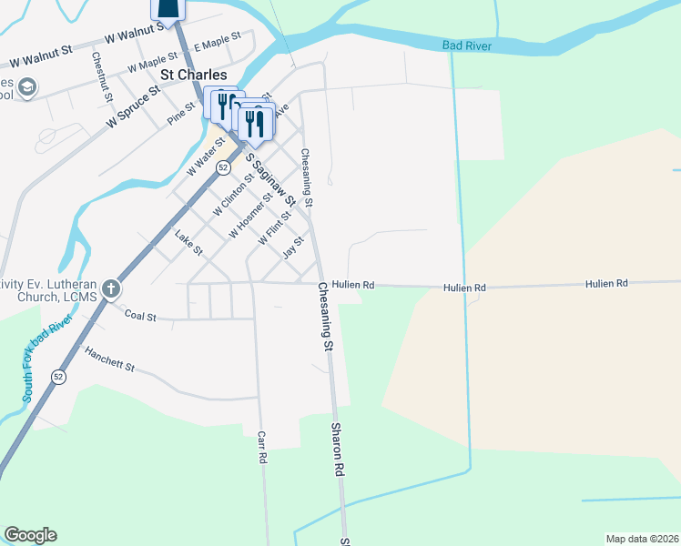 map of restaurants, bars, coffee shops, grocery stores, and more near 11266 Hulien Road in Saint Charles
