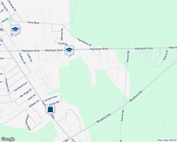 map of restaurants, bars, coffee shops, grocery stores, and more near 82 Harrison Avenue in South Glens Falls