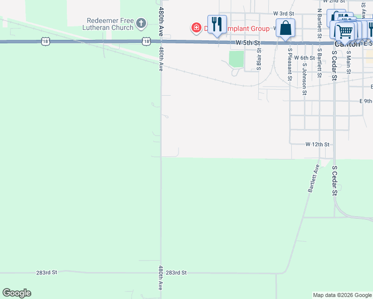 map of restaurants, bars, coffee shops, grocery stores, and more near 700 South West Street in Canton