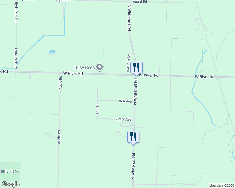 map of restaurants, bars, coffee shops, grocery stores, and more near 920 Bob Avenue in Muskegon