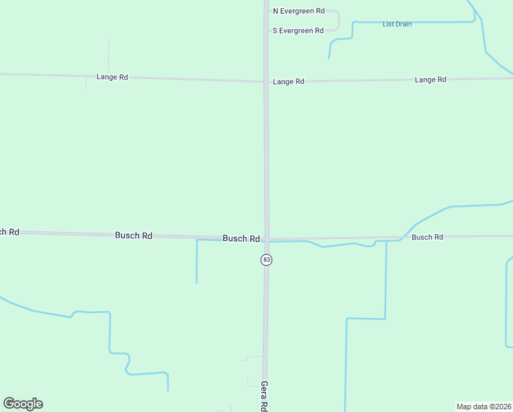 map of restaurants, bars, coffee shops, grocery stores, and more near 8900 Gera Road in Birch Run