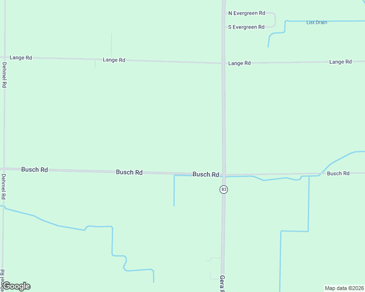 map of restaurants, bars, coffee shops, grocery stores, and more near 10765 Busch Road in Birch Run