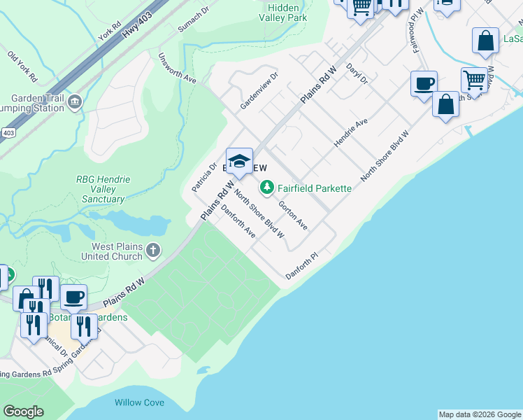 map of restaurants, bars, coffee shops, grocery stores, and more near in Burlington