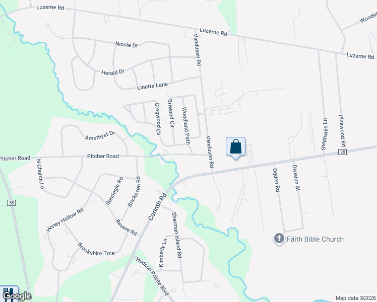 map of restaurants, bars, coffee shops, grocery stores, and more near 185 Pitcher Road in West Glens Falls