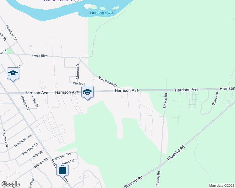 map of restaurants, bars, coffee shops, grocery stores, and more near 82 Harrison Avenue in South Glens Falls