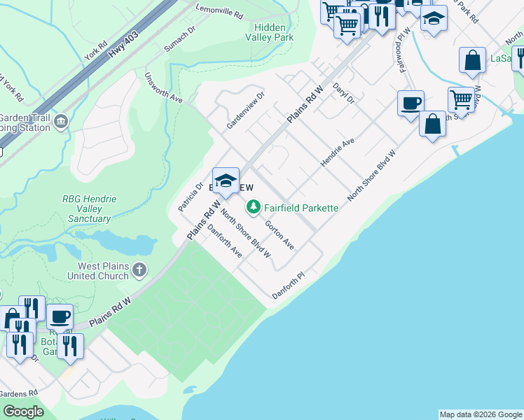 map of restaurants, bars, coffee shops, grocery stores, and more near 943 Gorton Avenue in Burlington
