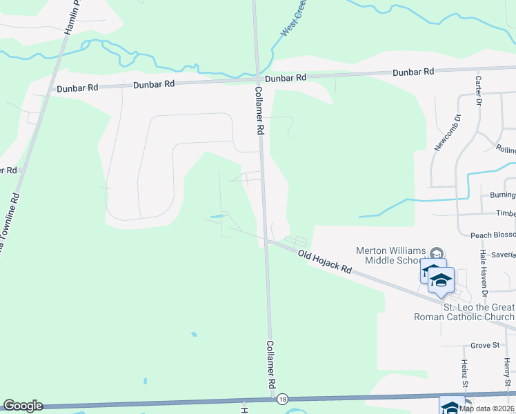 map of restaurants, bars, coffee shops, grocery stores, and more near 186 Collamer Road in Hilton