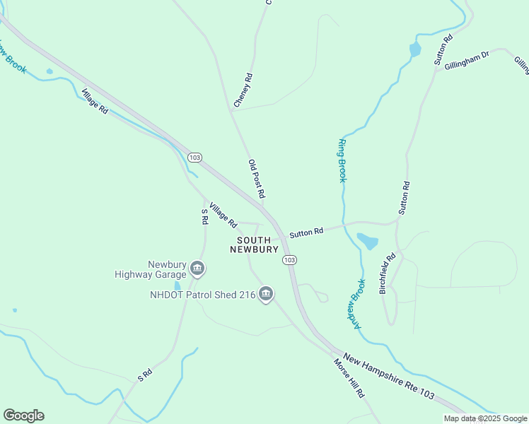 map of restaurants, bars, coffee shops, grocery stores, and more near New Hampshire Route 103 in Newbury