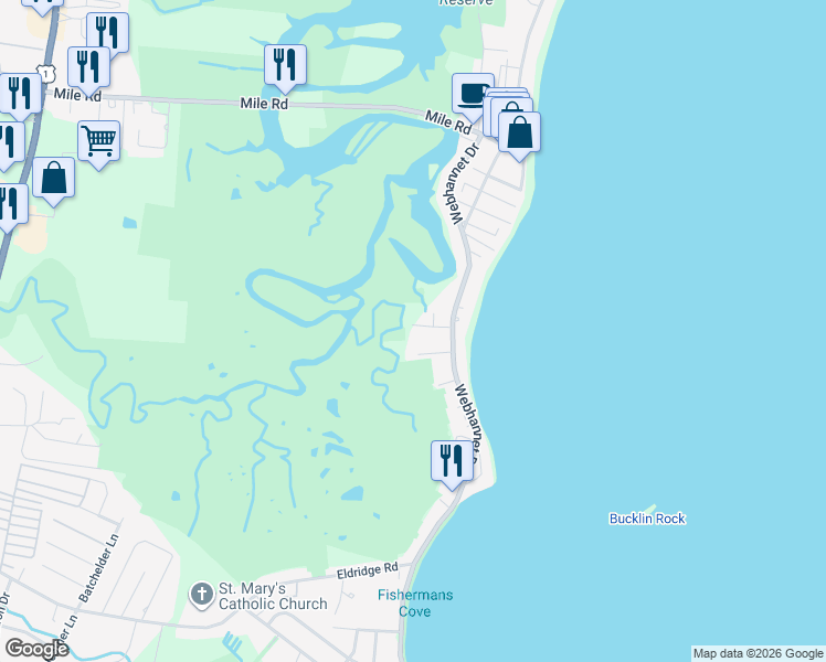 map of restaurants, bars, coffee shops, grocery stores, and more near 6 Raymond Street in Wells