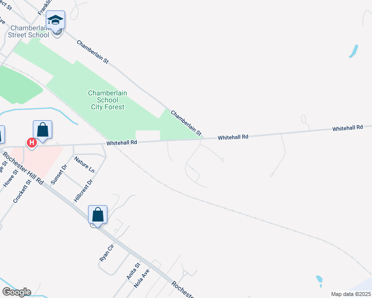 map of restaurants, bars, coffee shops, grocery stores, and more near 25 Alder Creek Lane in Rochester