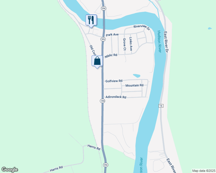 map of restaurants, bars, coffee shops, grocery stores, and more near 12 Mountain Road in Hadley