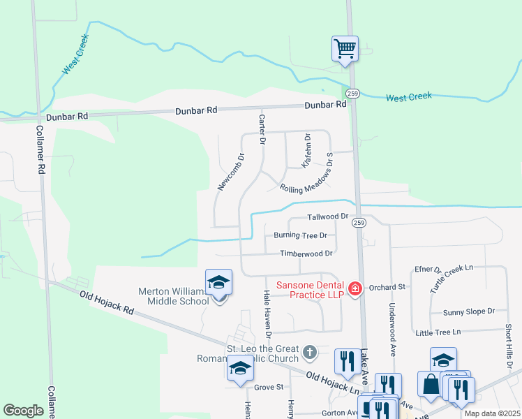 map of restaurants, bars, coffee shops, grocery stores, and more near 47 Peach Blossom Road North in Hilton