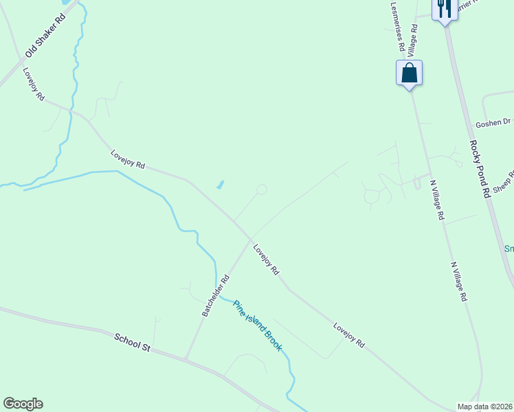 map of restaurants, bars, coffee shops, grocery stores, and more near 18 Memory Lane in Loudon