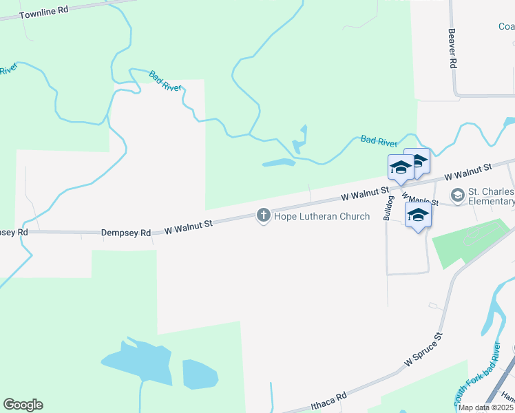 map of restaurants, bars, coffee shops, grocery stores, and more near 1128 West Walnut Street in Saint Charles