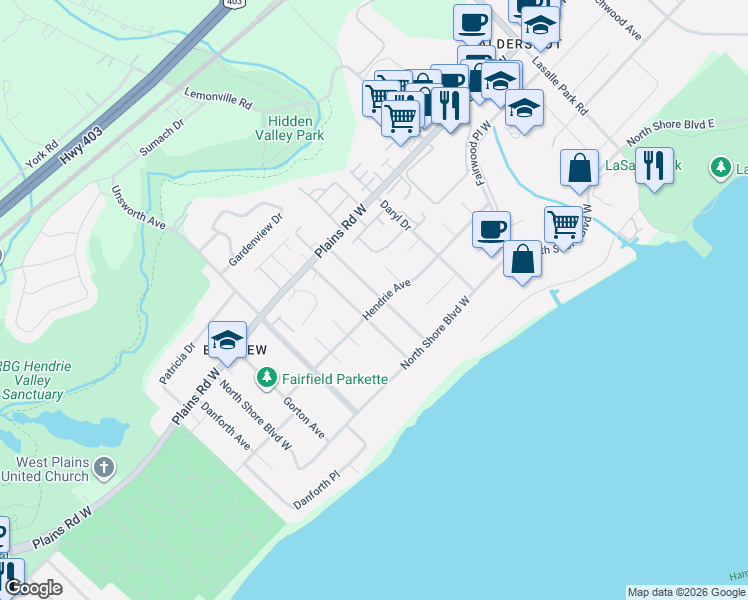 map of restaurants, bars, coffee shops, grocery stores, and more near 936 Boothman Avenue in Burlington