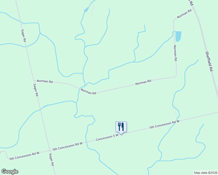map of restaurants, bars, coffee shops, grocery stores, and more near 2529 Norman Road in Hamilton